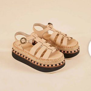 Farm Rio Beige Espadrille Platform Sandal size 8.5